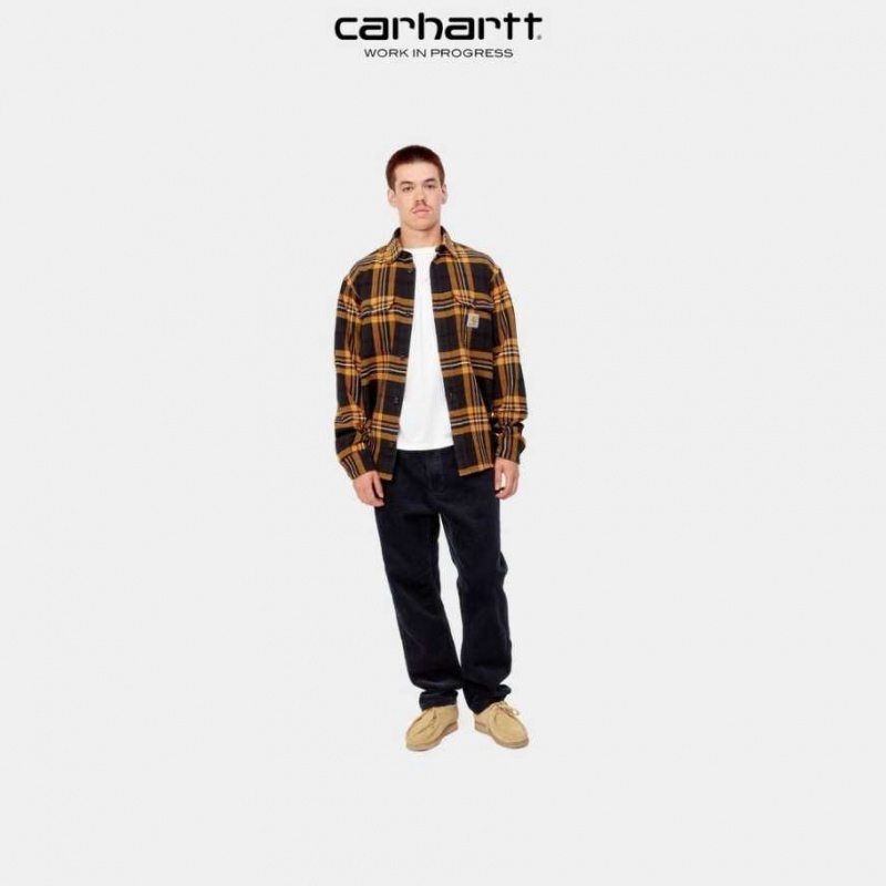 Bleu Marine Foncé Carhartt Wip Flint Pant - 8 Wale Corduroy Bleu Marine - Danmark BNE-6671099