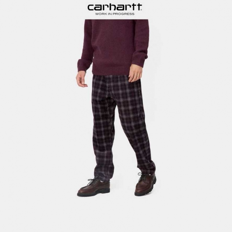 Noir Carhartt Wip Flint Pant - 8 Wale Corduroy - Danmark PRR-2115357