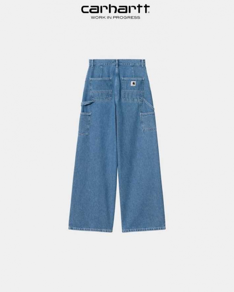 Bleu Carhartt Wip Jens Pant - Denim - Danmark IWF-0045503