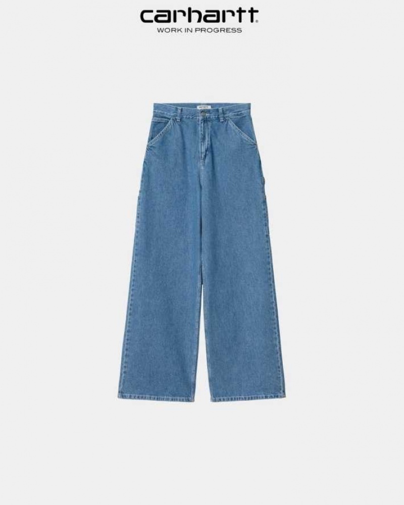 Bleu Carhartt Wip Jens Pant - Denim - Danmark IWF-0045503