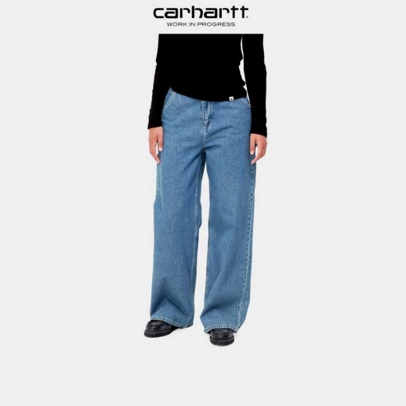 Bleu Carhartt Wip Jens Pant - Denim - Danmark IWF-0045503