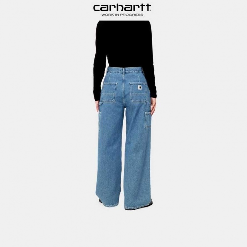 Bleu Carhartt Wip Jens Pant - Denim - Danmark IWF-0045503