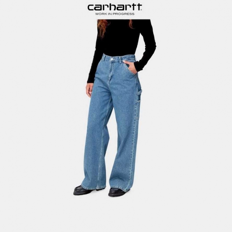 Bleu Carhartt Wip Jens Pant - Denim - Danmark IWF-0045503