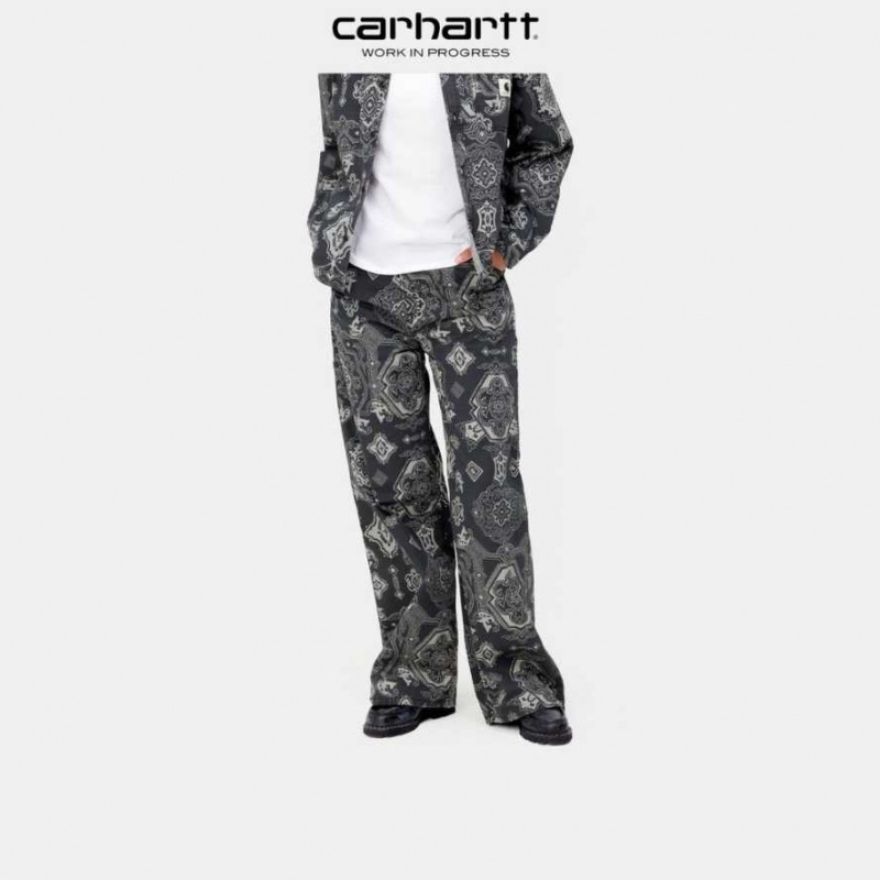 Noir Carhartt Wip Jens Verse Print Pant - Danmark ZOT-3933862