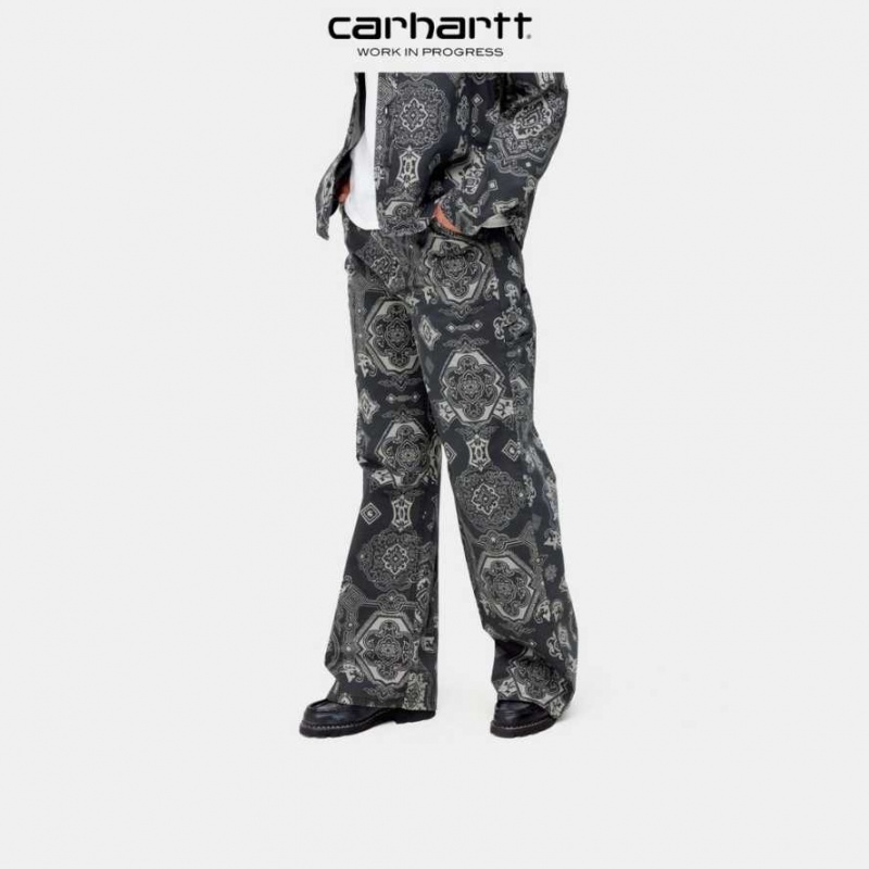 Noir Carhartt Wip Jens Verse Print Pant - Danmark ZOT-3933862