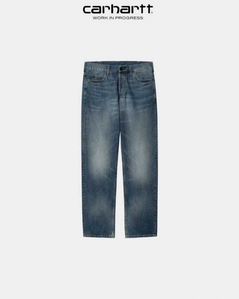 Bleu Carhartt Wip Marlow Pant Blue Denim - Danmark FCN-4728618