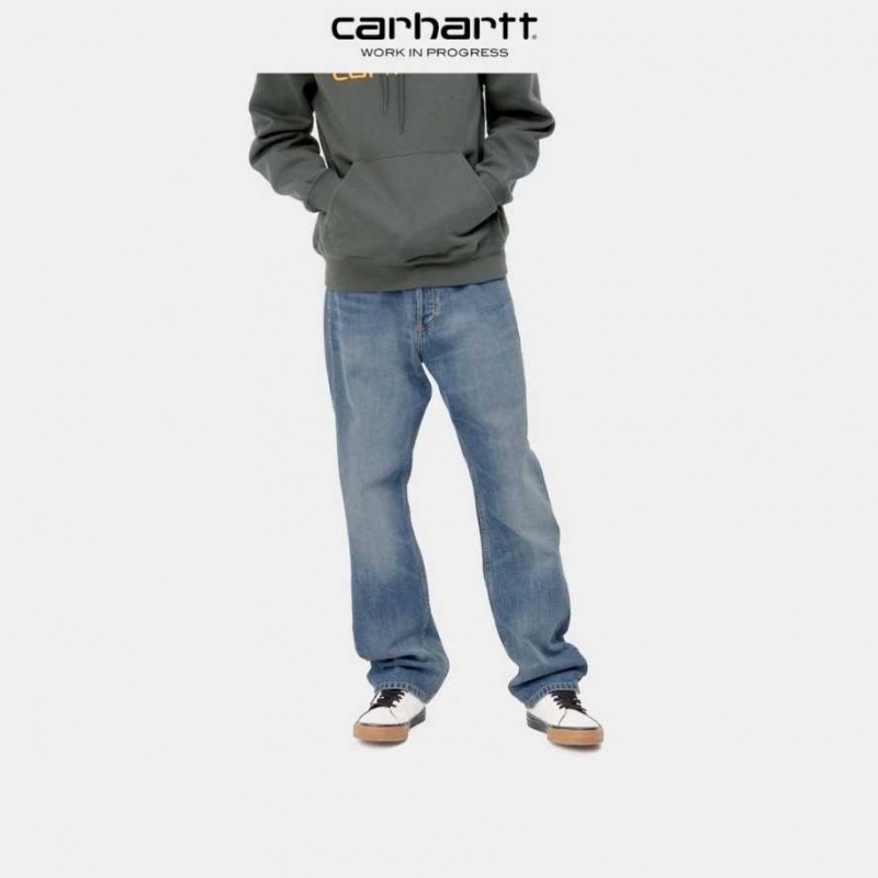 Bleu Carhartt Wip Marlow Pant Blue Denim - Danmark FCN-4728618