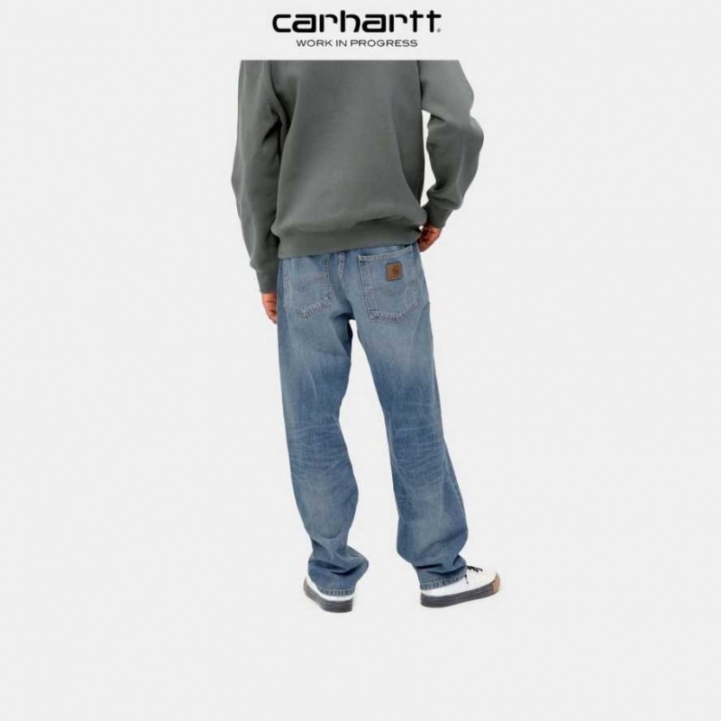 Bleu Carhartt Wip Marlow Pant Blue Denim - Danmark FCN-4728618