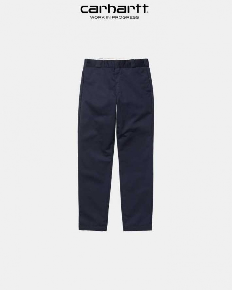 Bleu Marine Foncé Carhartt Wip Master Pant Bleu Marine - Danmark ISC-2859421