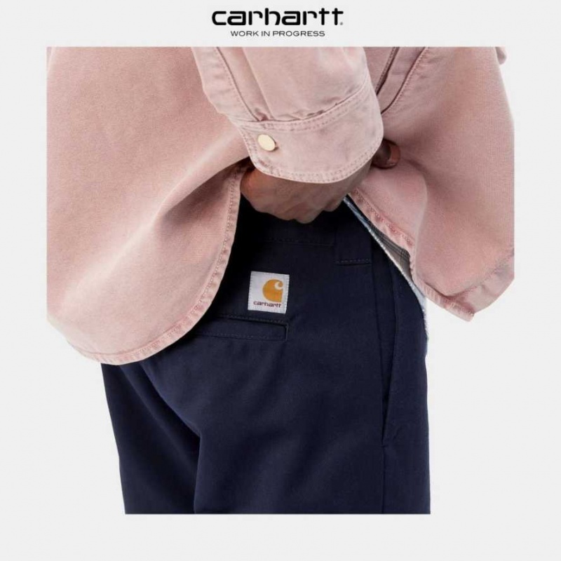 Bleu Marine Foncé Carhartt Wip Master Pant Bleu Marine - Danmark ISC-2859421