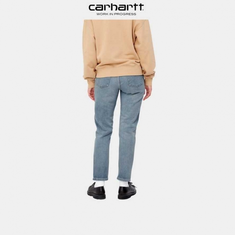 Bleu Carhartt Wip Page Carrot Ankle Pant - Danmark HVW-3909370