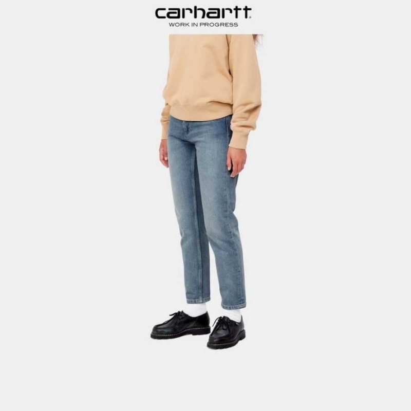 Bleu Carhartt Wip Page Carrot Ankle Pant - Danmark HVW-3909370