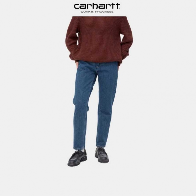 Bleu Carhartt Wip Page Carrot Ankle Pant - Danmark QZI-7584192