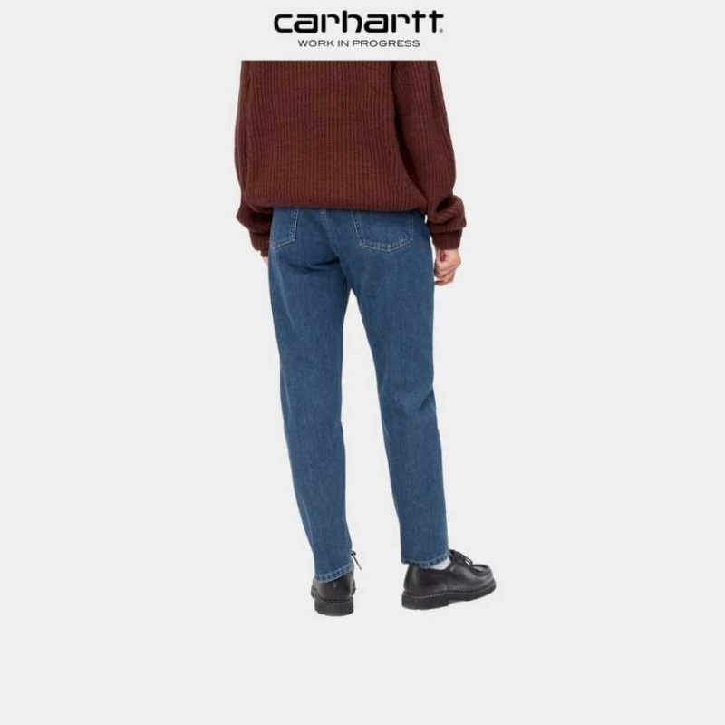 Bleu Carhartt Wip Page Carrot Ankle Pant - Danmark QZI-7584192