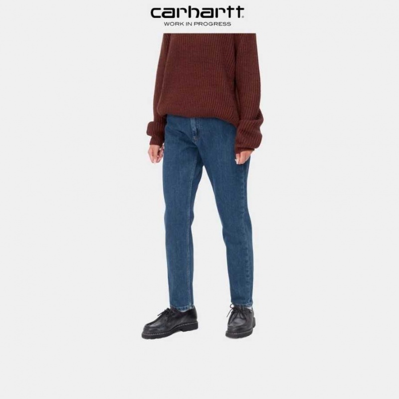 Bleu Carhartt Wip Page Carrot Ankle Pant - Danmark QZI-7584192