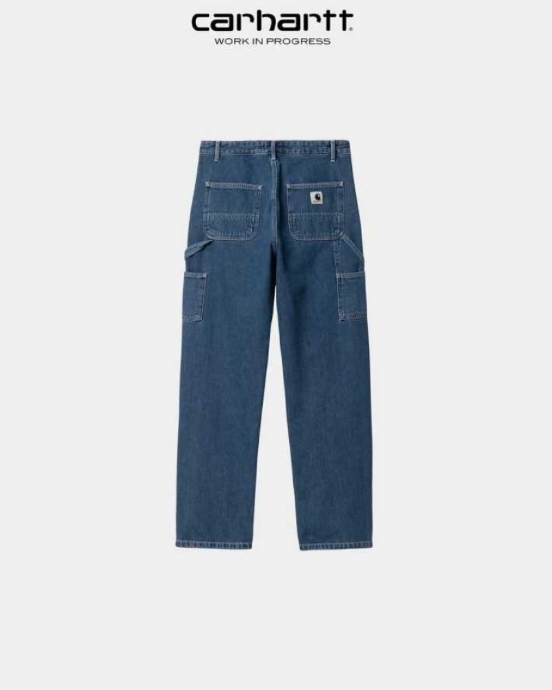 Bleu Carhartt Wip Pierce Pant Droit - Denim - Danmark ZSF-5996029