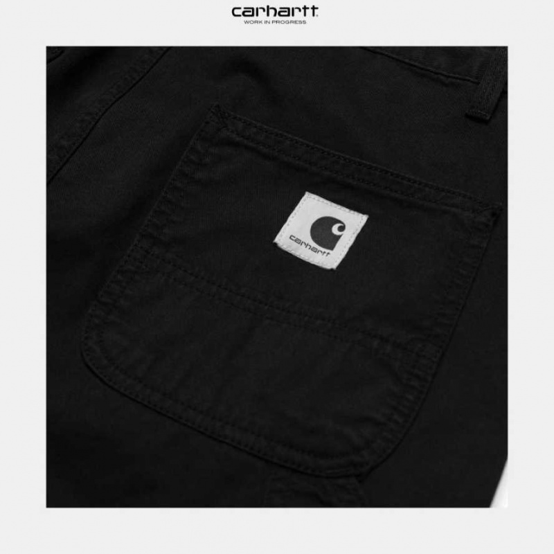 Noir Carhartt Wip Pierce Pant Droit - Acadia Twill - Danmark HRK-3430233