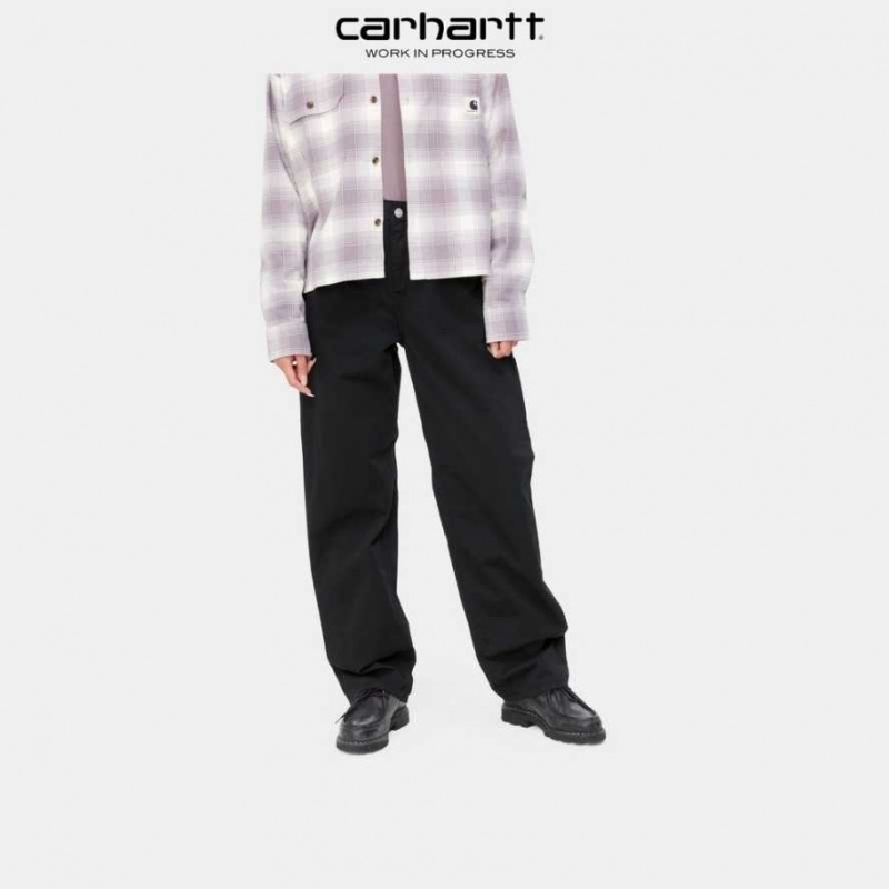 Noir Carhartt Wip Pierce Pant Droit - Acadia Twill - Danmark HRK-3430233