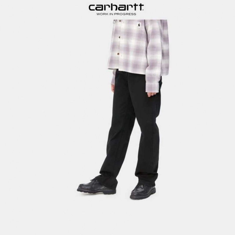 Noir Carhartt Wip Pierce Pant Droit - Acadia Twill - Danmark HRK-3430233