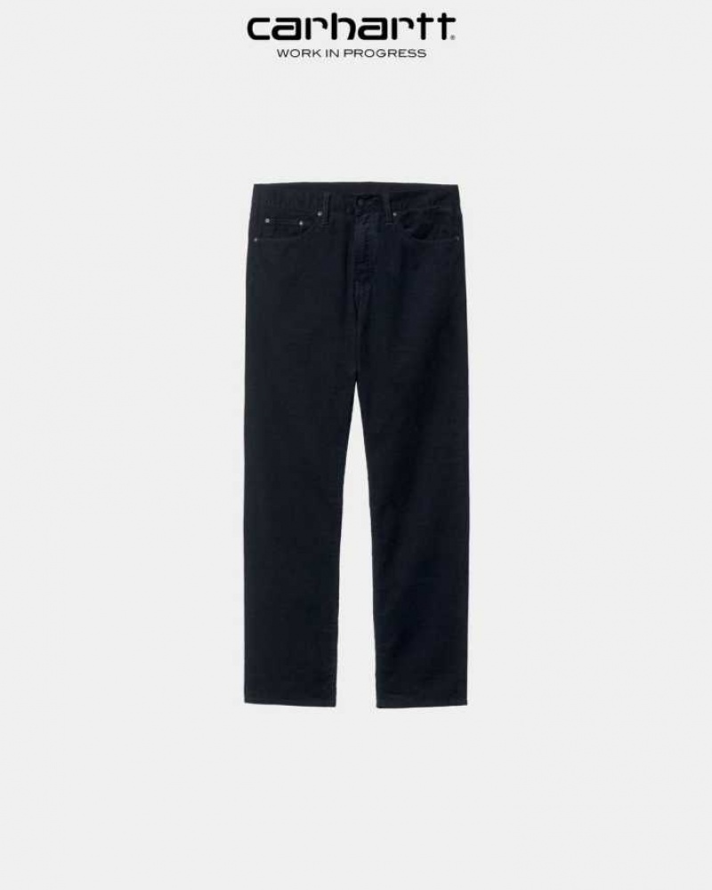 Bleu Marine Foncé Carhartt Wip Pontiac Pant - Corduroy Bleu Marine - Danmark ZDU-9433215