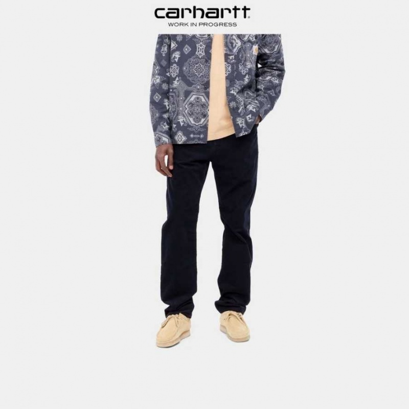 Bleu Marine Foncé Carhartt Wip Pontiac Pant - Corduroy Bleu Marine - Danmark ZDU-9433215