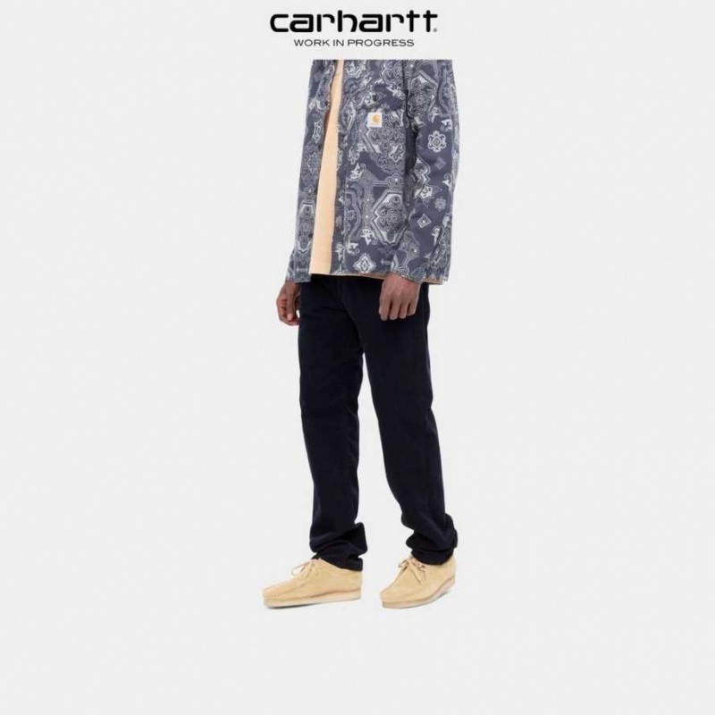 Bleu Marine Foncé Carhartt Wip Pontiac Pant - Corduroy Bleu Marine - Danmark ZDU-9433215