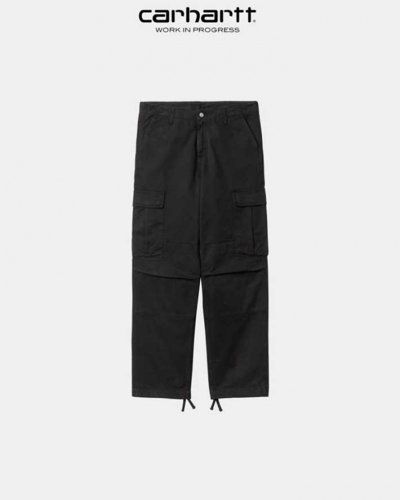 Noir Carhartt Wip Regular Cargo Pant - Garment Dyed Twill - Danmark MEY-1911525