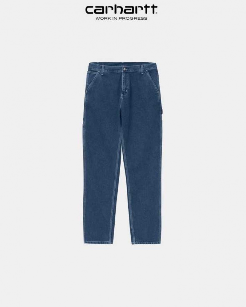 Bleu Carhartt Wip Ruck Single Knee Pant - Denim - Danmark NQT-5260414