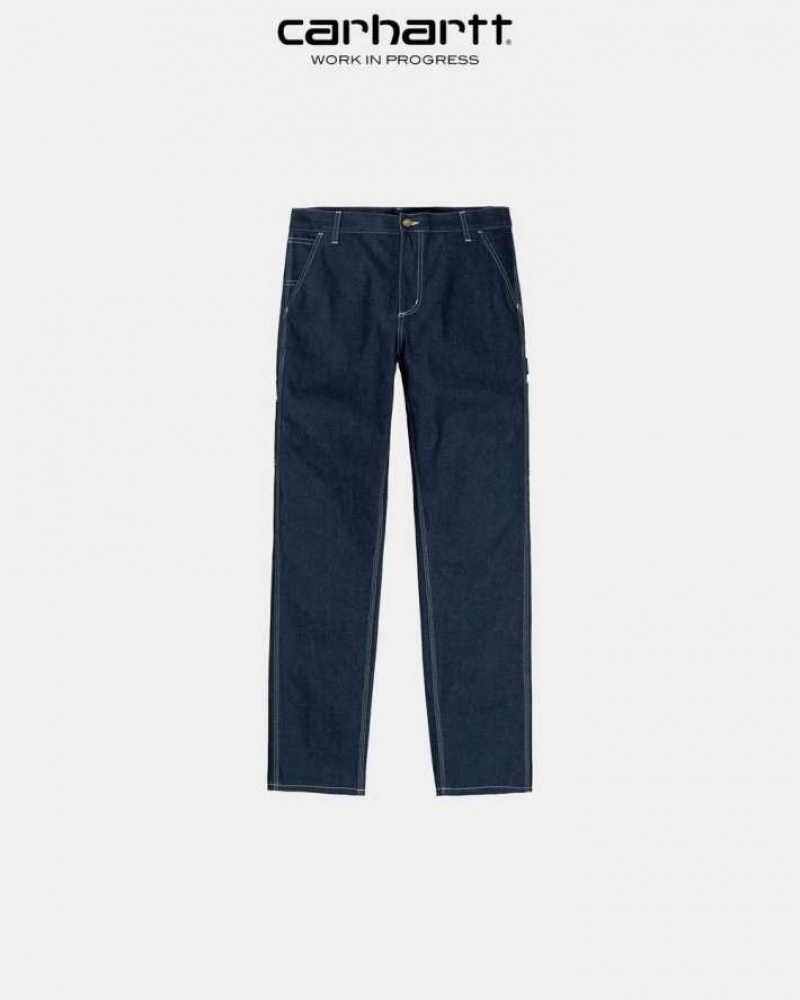 Bleu Carhartt Wip Ruck Single Knee Pant - Denim - Danmark CWB-3893353