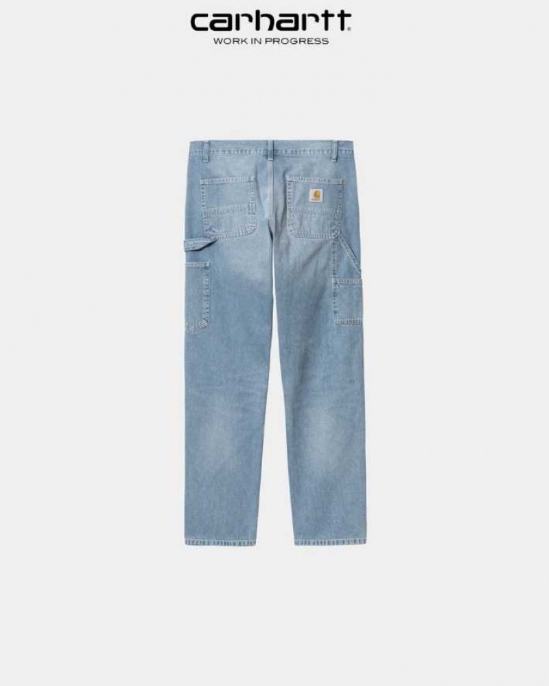 Bleu Carhartt Wip Ruck Single Knee Pant - Denim - Danmark LKG-2892953