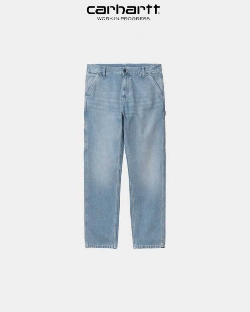 Bleu Carhartt Wip Ruck Single Knee Pant - Denim - Danmark LKG-2892953