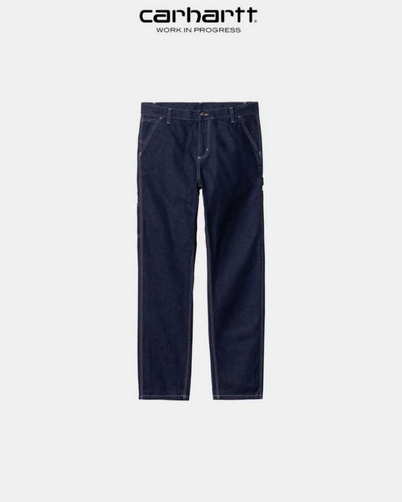 Bleu Carhartt Wip Ruck Single Knee Pant - Denim - Danmark SIF-8890180