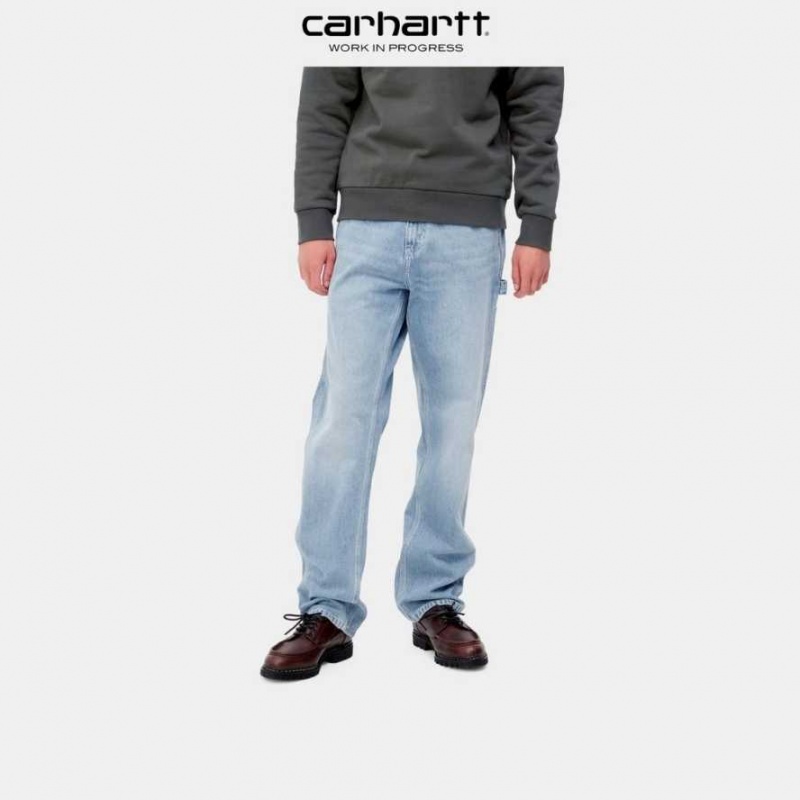 Bleu Carhartt Wip Ruck Single Knee Pant - Denim - Danmark LKG-2892953