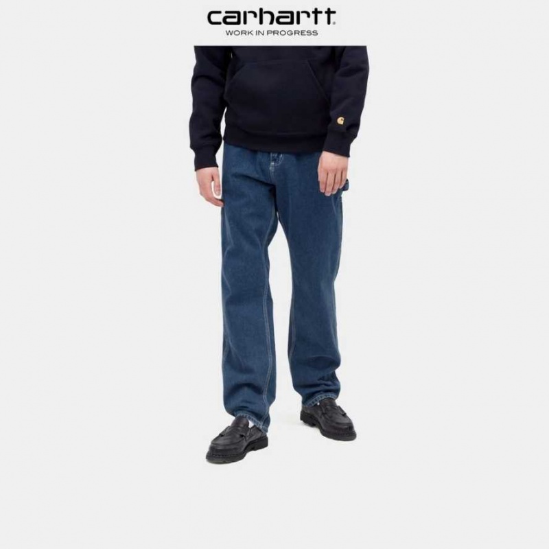 Bleu Carhartt Wip Ruck Single Knee Pant - Denim - Danmark NQT-5260414