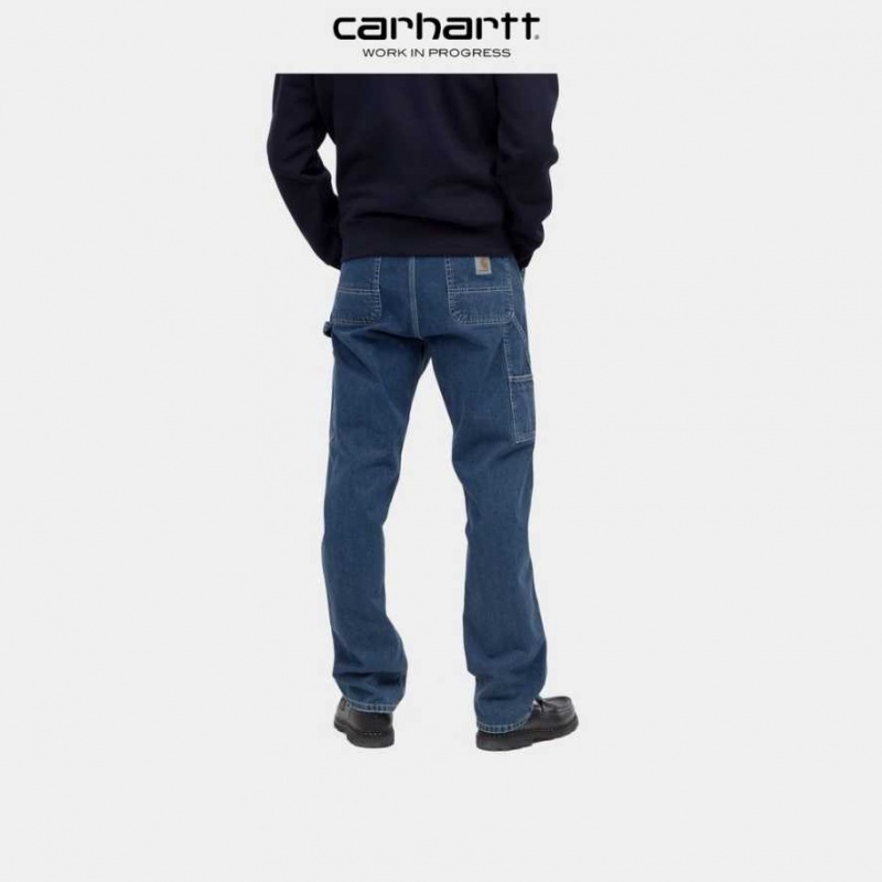 Bleu Carhartt Wip Ruck Single Knee Pant - Denim - Danmark NQT-5260414