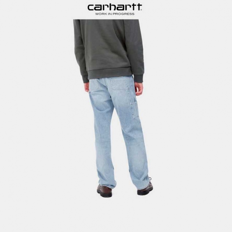 Bleu Carhartt Wip Ruck Single Knee Pant - Denim - Danmark LKG-2892953