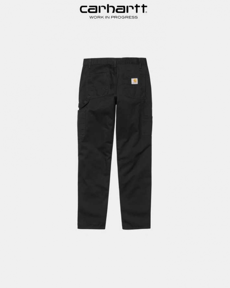 Noir Carhartt Wip Ruck Single Knee Pant - Millington Twill - Danmark YXD-9765312