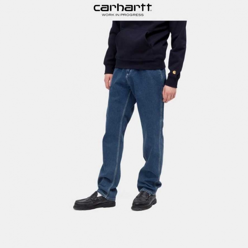 Bleu Carhartt Wip Ruck Single Knee Pant - Denim - Danmark NQT-5260414