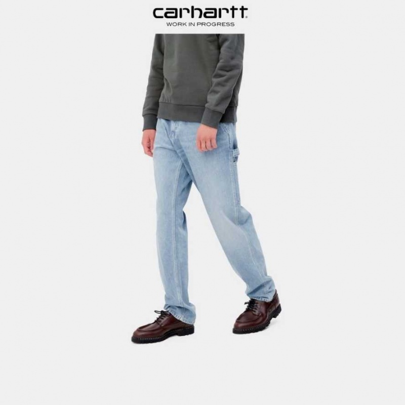 Bleu Carhartt Wip Ruck Single Knee Pant - Denim - Danmark LKG-2892953