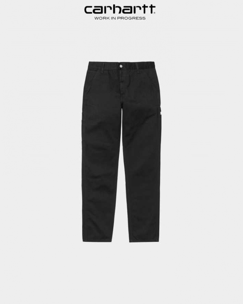 Noir Carhartt Wip Ruck Single Knee Pant - Millington Twill - Danmark YXD-9765312