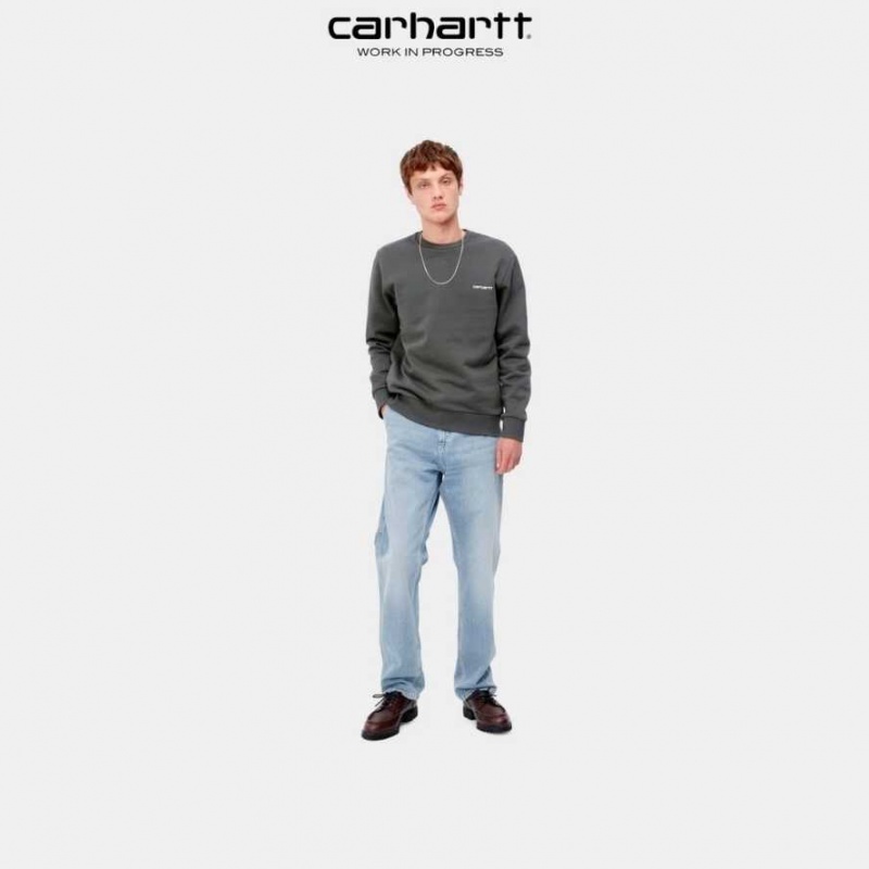 Bleu Carhartt Wip Ruck Single Knee Pant - Denim - Danmark LKG-2892953