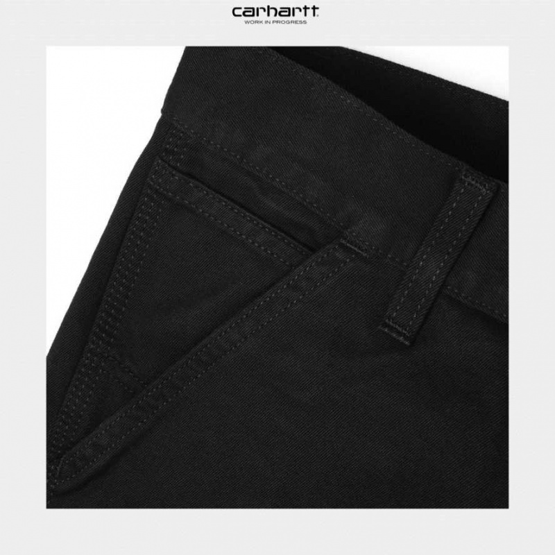 Noir Carhartt Wip Ruck Single Knee Pant - Millington Twill - Danmark YXD-9765312