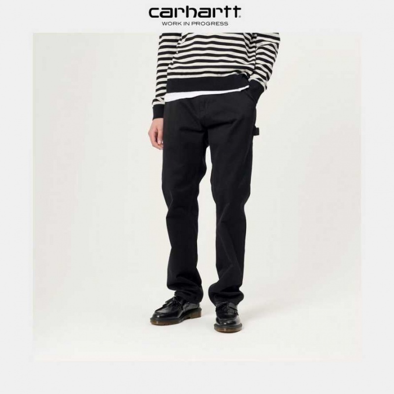 Noir Carhartt Wip Ruck Single Knee Pant - Millington Twill - Danmark YXD-9765312