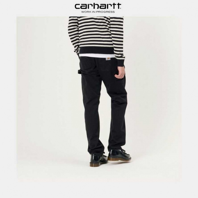 Noir Carhartt Wip Ruck Single Knee Pant - Millington Twill - Danmark YXD-9765312