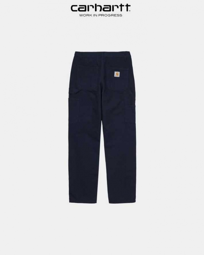 Bleu Marine Foncé Carhartt Wip Ruck Single Knee Pant Bleu Marine - Danmark HQK-4346121