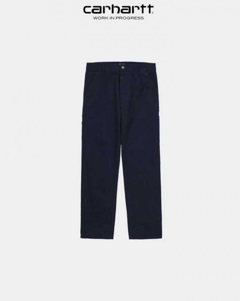 Bleu Marine Foncé Carhartt Wip Ruck Single Knee Pant Bleu Marine - Danmark HQK-4346121