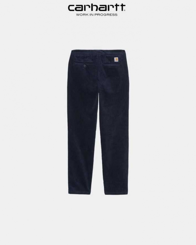 Bleu Marine Foncé Carhartt Wip Sid Pant - Corduroy Bleu Marine - Danmark MWF-7443898