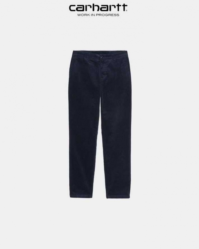 Bleu Marine Foncé Carhartt Wip Sid Pant - Corduroy Bleu Marine - Danmark MWF-7443898