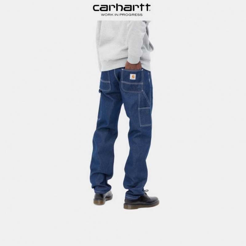 Bleu Carhartt Wip Ruck Single Knee Pant - Denim - Danmark SIF-8890180