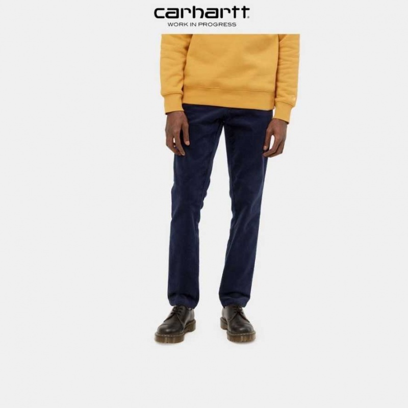 Bleu Marine Foncé Carhartt Wip Sid Pant - Corduroy Bleu Marine - Danmark MWF-7443898